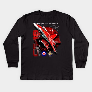 Royal Canadian Air Force CF-18 Hornet Jet Fighter Kids Long Sleeve T-Shirt